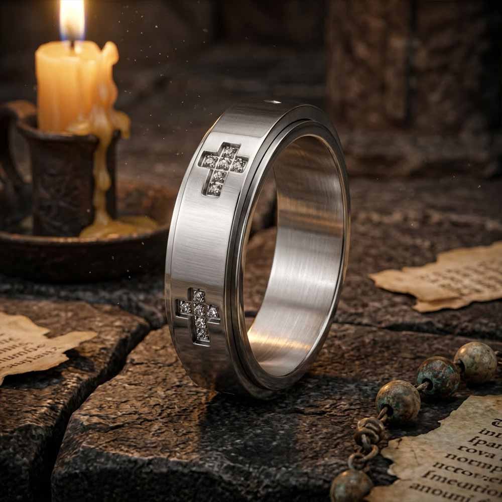 19796-simple-diamond-set-cross-stainless-steel-spinner-ring-4.jpg Simple Diamond-Set Cross Stainless Steel Spinner Ring