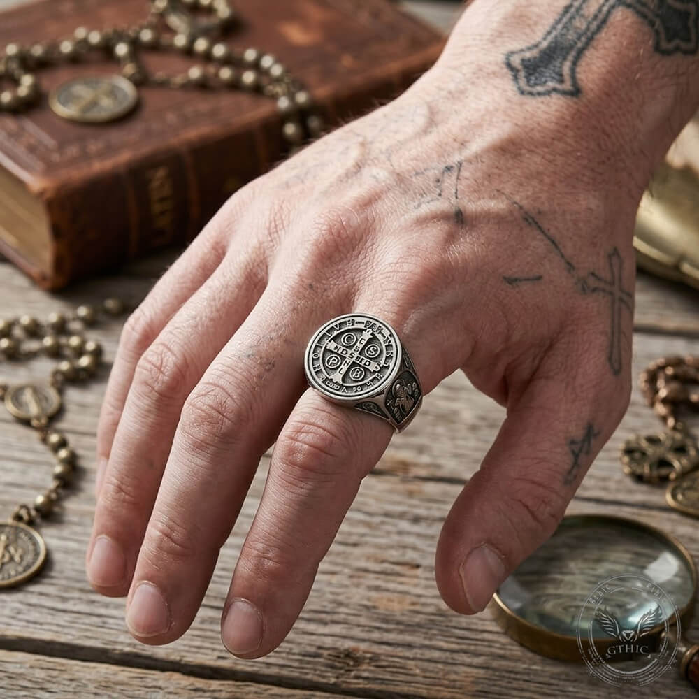 19813-vintage-st.-benedict-exorcism-stainless-steel-ring-2.jpg Vintage St. Benedict Exorcism Stainless Steel Ring