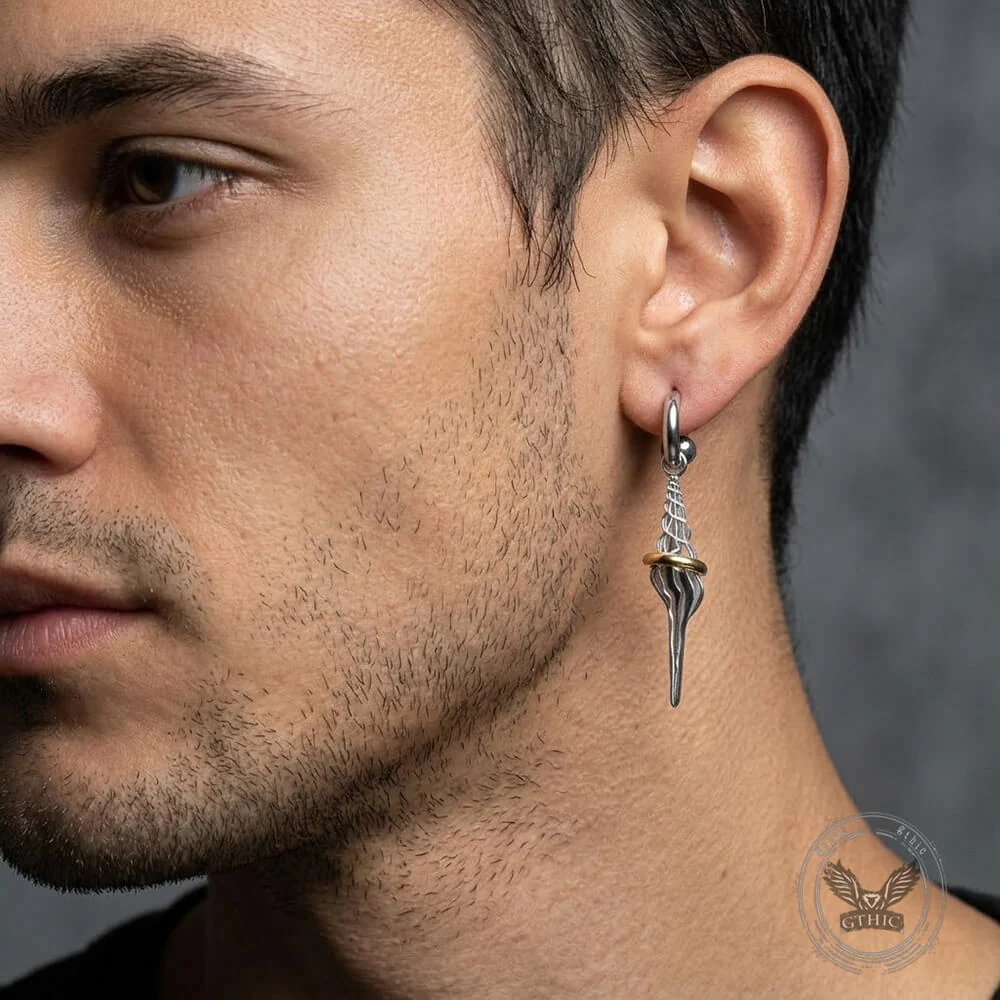 Stylish Unique Stainless Steel Conch Drop Earrings