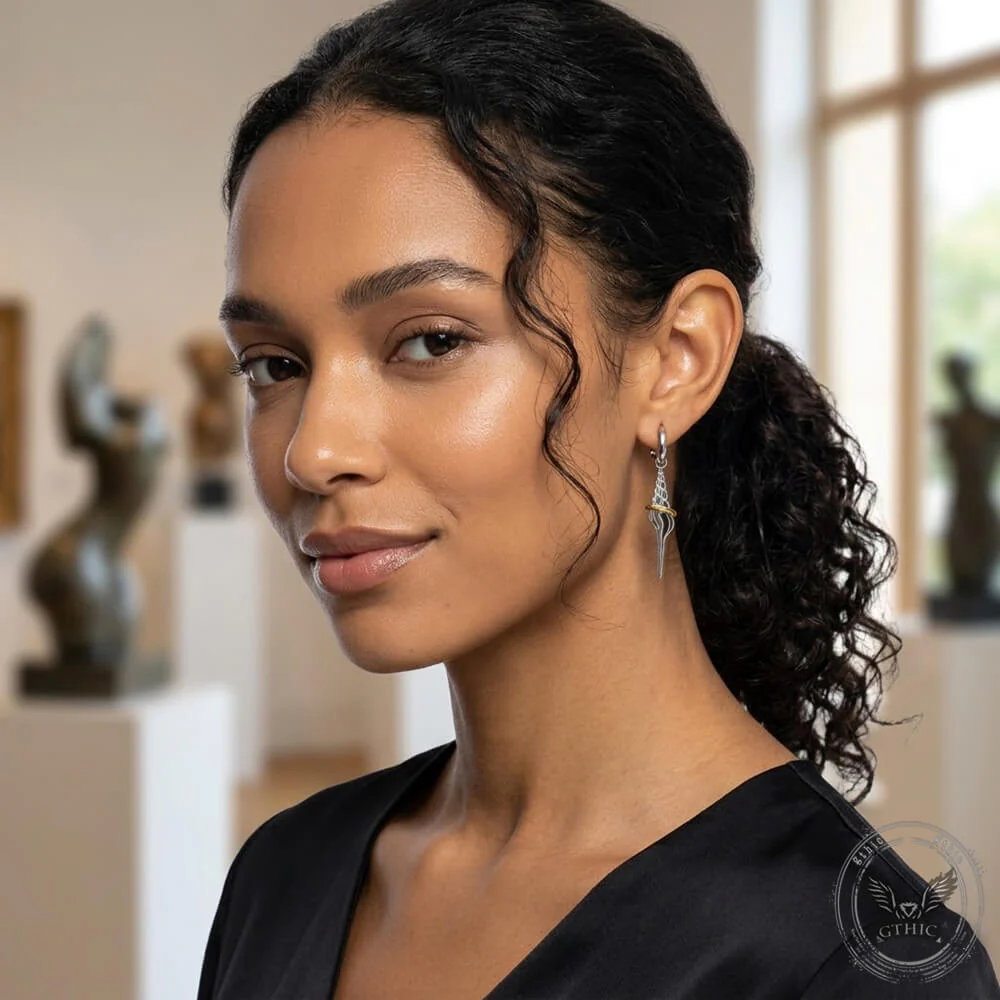 Stylish Unique Stainless Steel Conch Drop Earrings