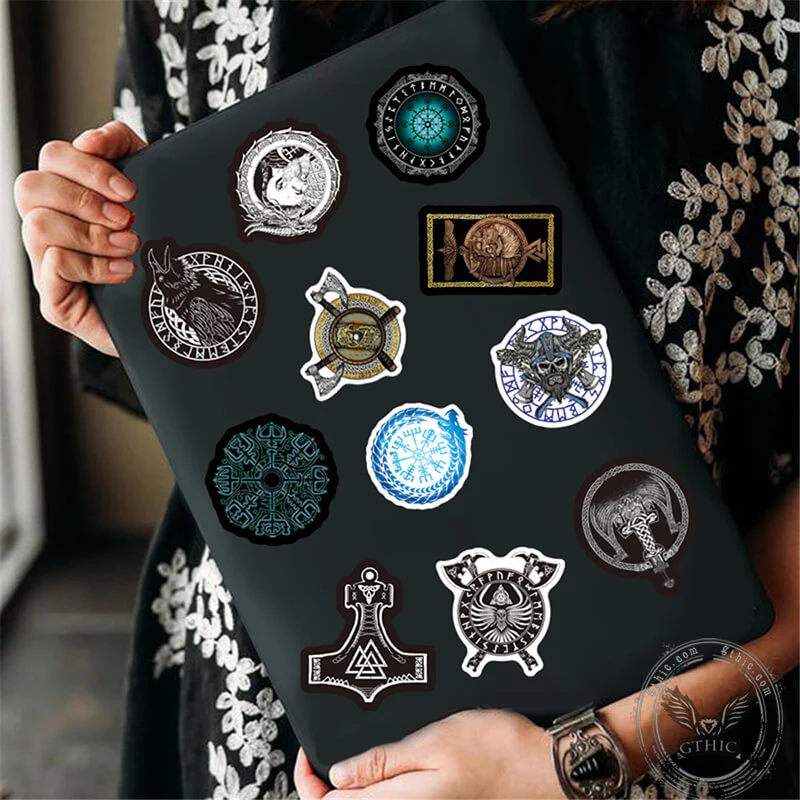 100 Pcs Waterproof Viking Symbols Totem Sticker