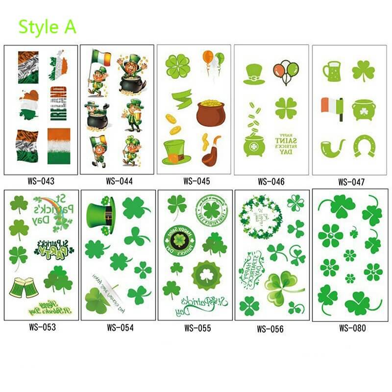 19918-10pcs-waterproof-saint-patrick-s-day-temporary-tattoos-stickers-1.jpg 10Pcs Waterproof Saint Patrick's Day Temporary Tattoos Stickers