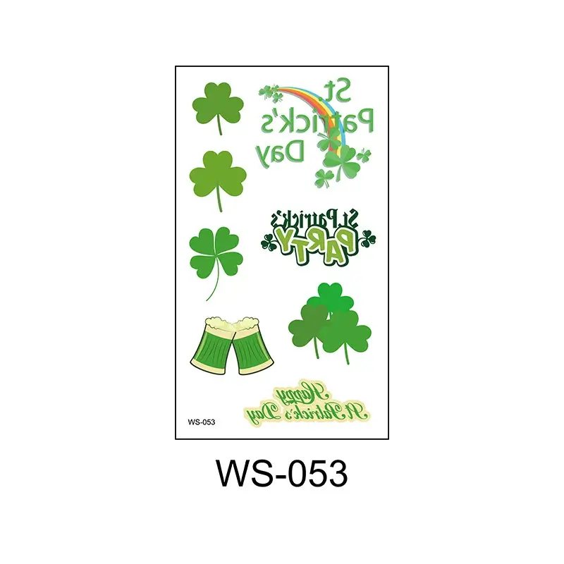 10Pcs Waterproof Saint Patrick's Day Temporary Tattoos Stickers