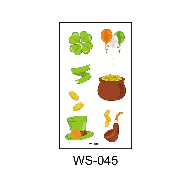 10Pcs Waterproof Saint Patrick's Day Temporary Tattoos Stickers