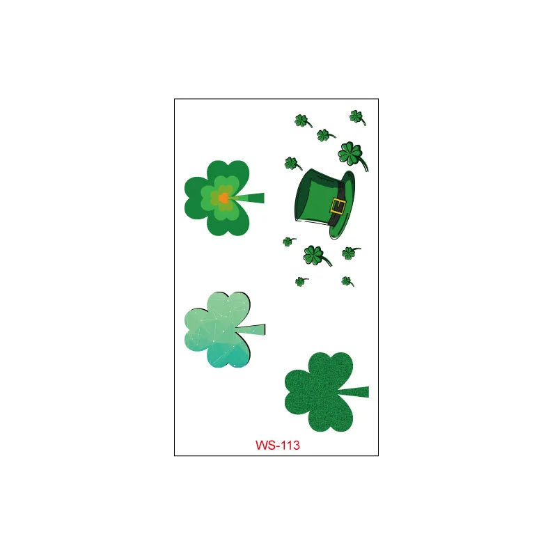 10Pcs Waterproof Saint Patrick's Day Temporary Tattoos Stickers