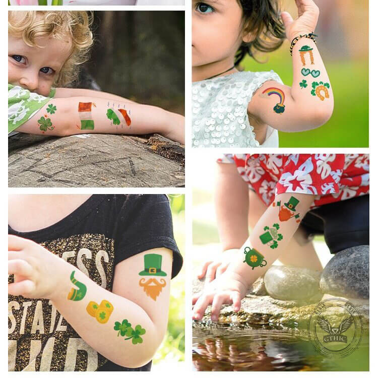 10Pcs Waterproof Saint Patrick's Day Temporary Tattoos Stickers