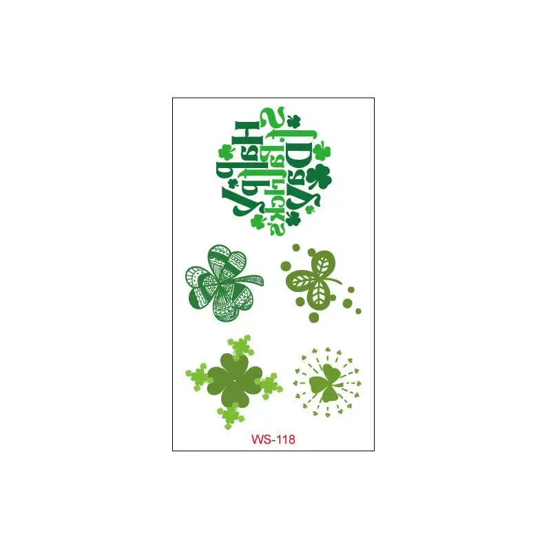 10Pcs Waterproof Saint Patrick's Day Temporary Tattoos Stickers
