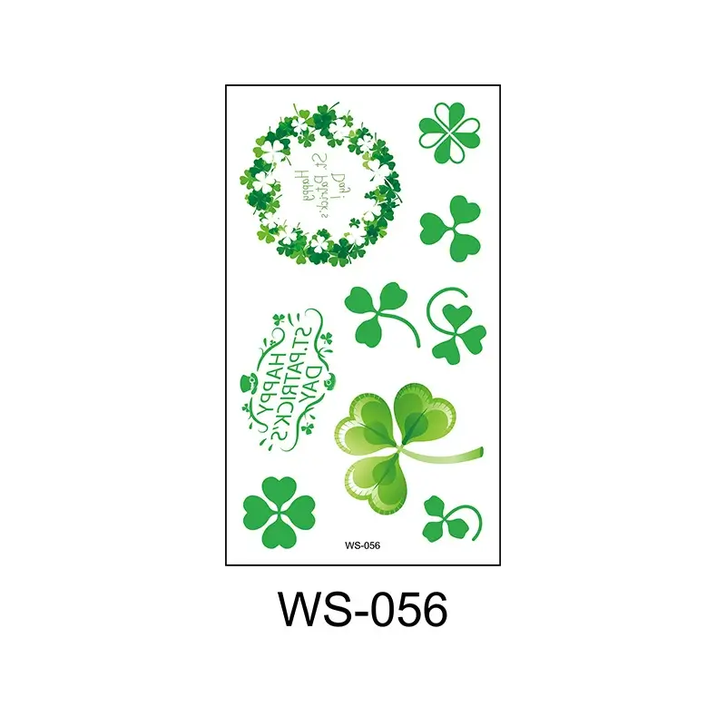 10Pcs Waterproof Saint Patrick's Day Temporary Tattoos Stickers