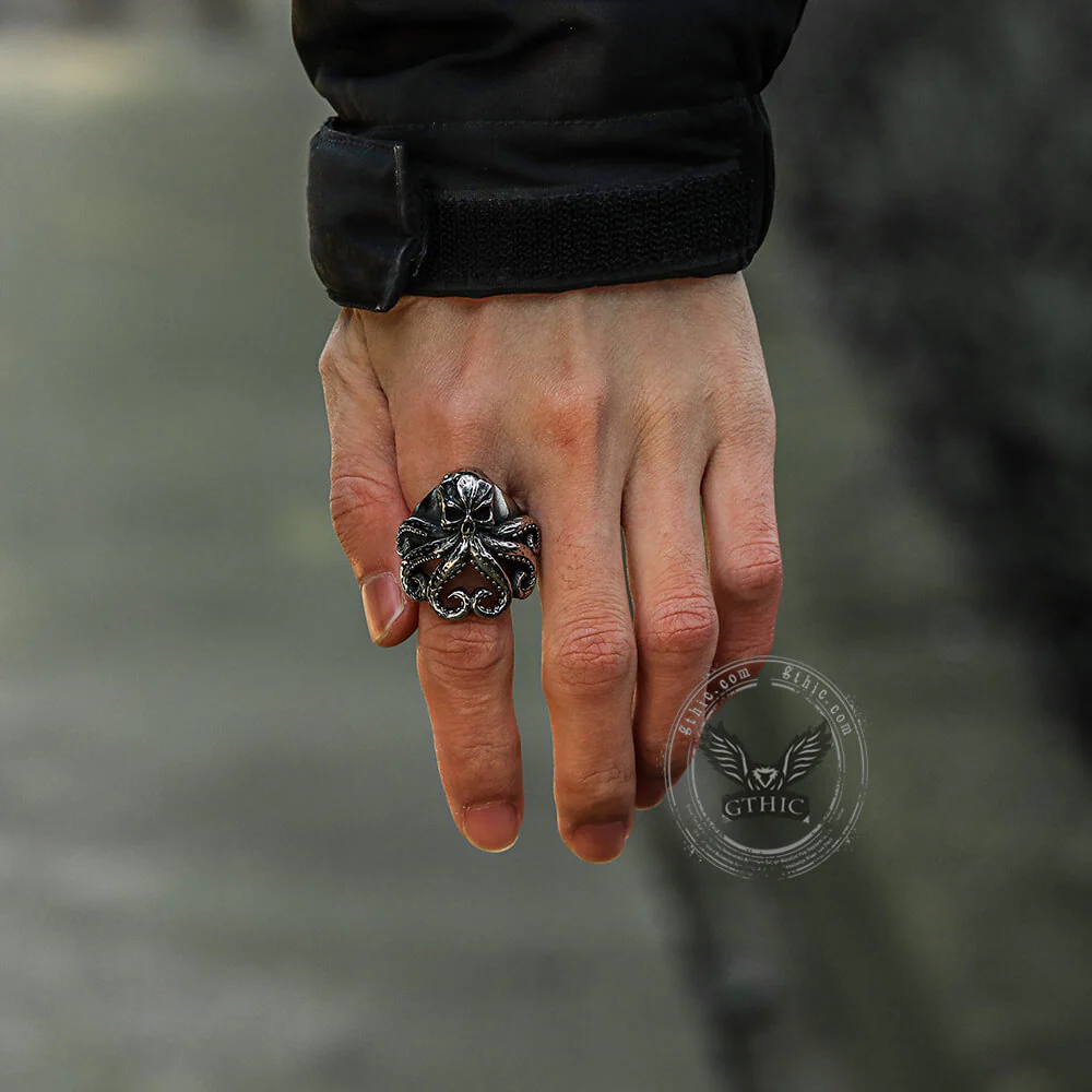 Octopus Skull Stainless Steel Animal Ring