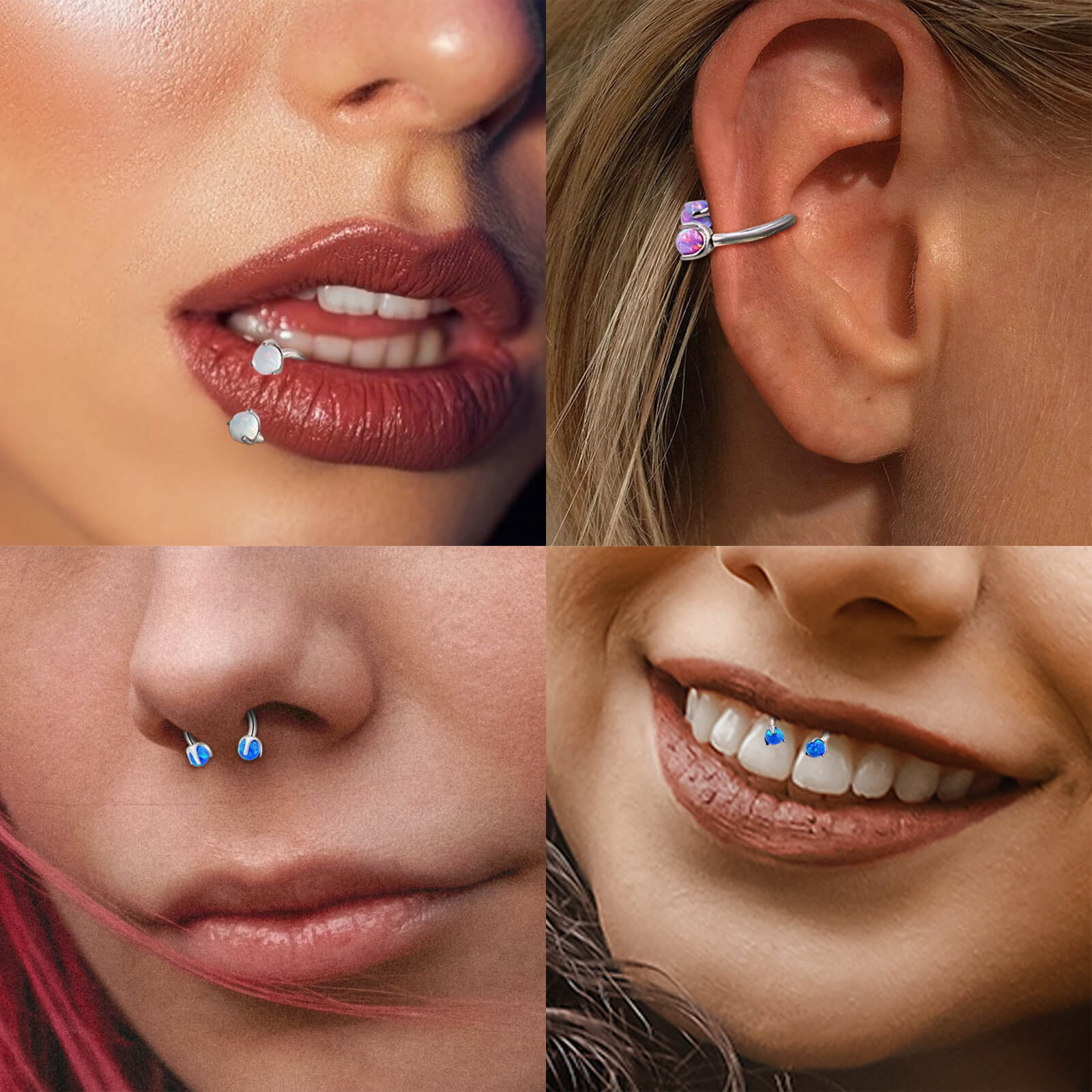 20143-16-gauge-opal-horseshoe-titanium-nose-ring-2.jpg 16 Gauge Opal Horseshoe Titanium Nose Ring