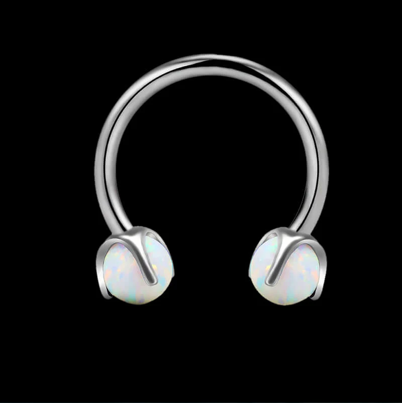 20143-16-gauge-opal-horseshoe-titanium-nose-ring-3.webp 16 Gauge Opal Horseshoe Titanium Nose Ring