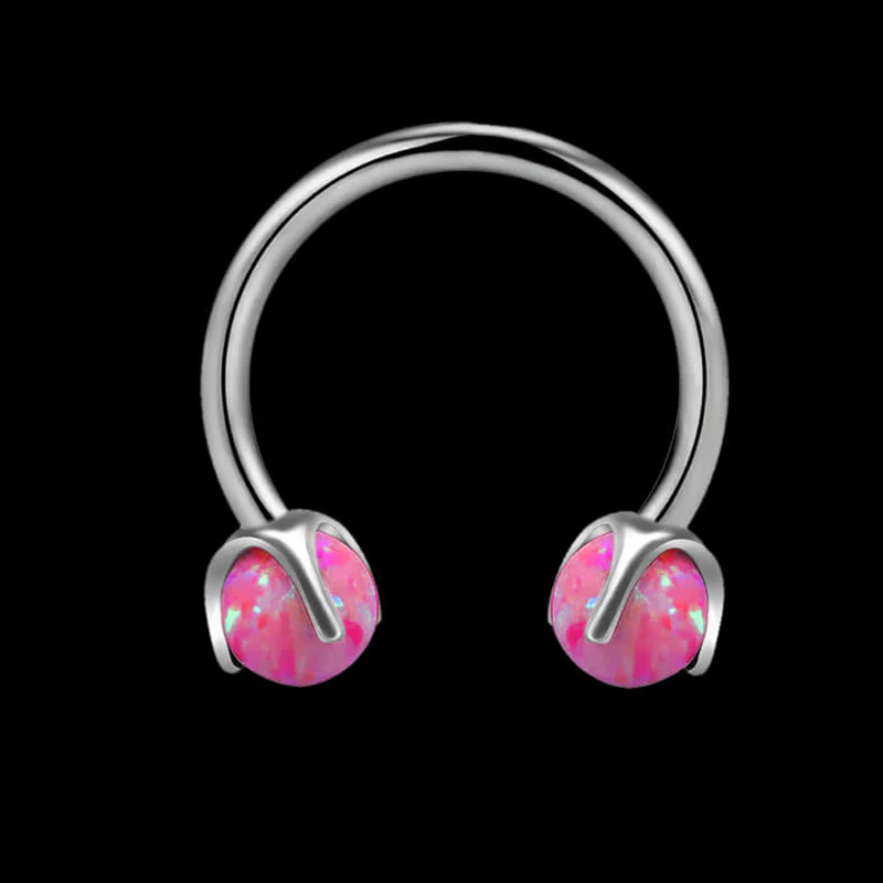 20143-16-gauge-opal-horseshoe-titanium-nose-ring-4.webp 16 Gauge Opal Horseshoe Titanium Nose Ring