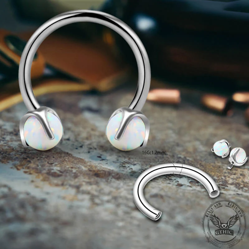 20143-16-gauge-opal-horseshoe-titanium-nose-ring-5.webp 16 Gauge Opal Horseshoe Titanium Nose Ring