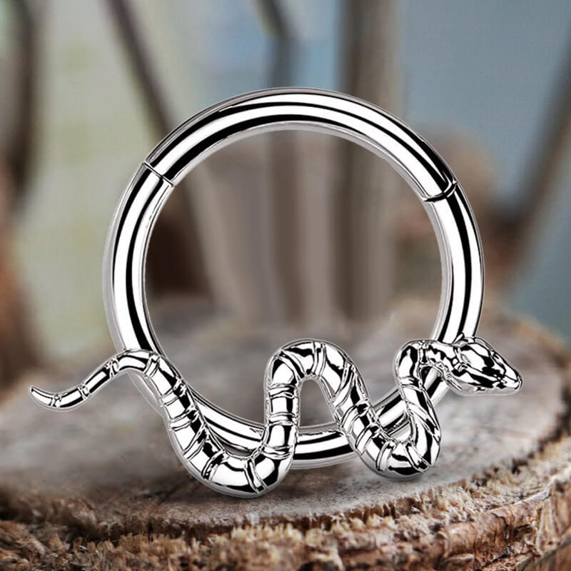 16 Gauge Snake Titanium Septum Piercing Ring