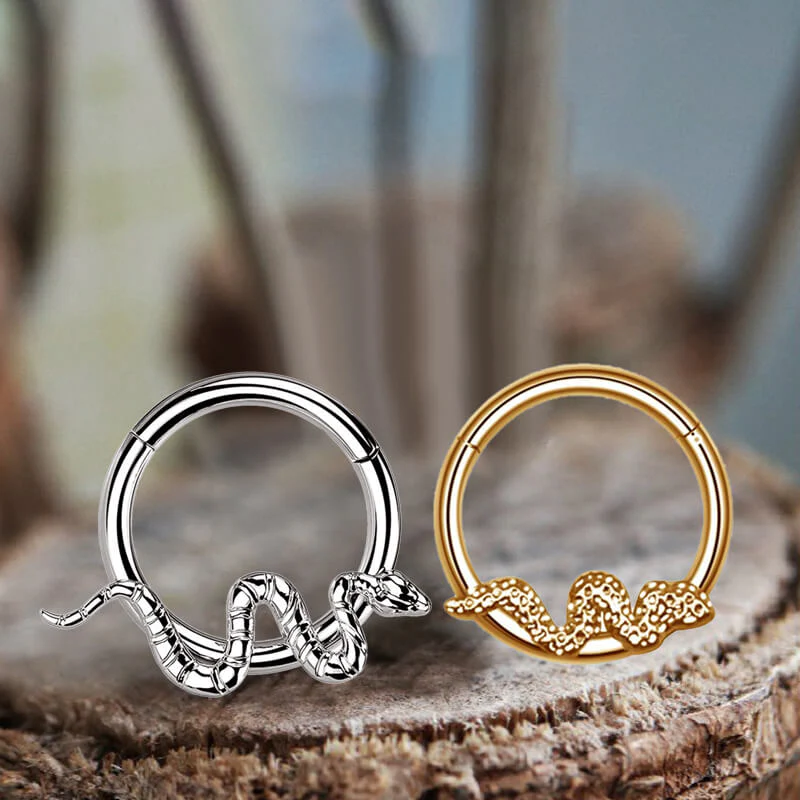 16 Gauge Snake Titanium Septum Piercing Ring