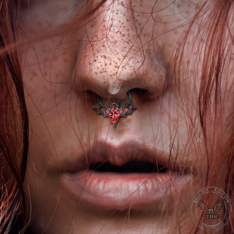 16G Bat Stainless Steel Hinged Nose Ring