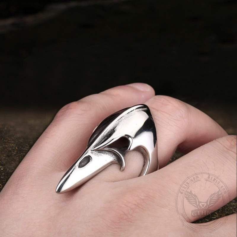 2201-crow-head-stainless-steel-beast-ring-3.jpg Crow Head Stainless Steel Beast Ring