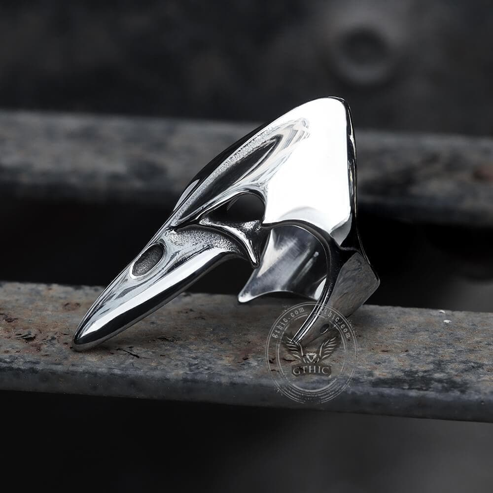 2201-crow-head-stainless-steel-beast-ring-4.jpg Crow Head Stainless Steel Beast Ring