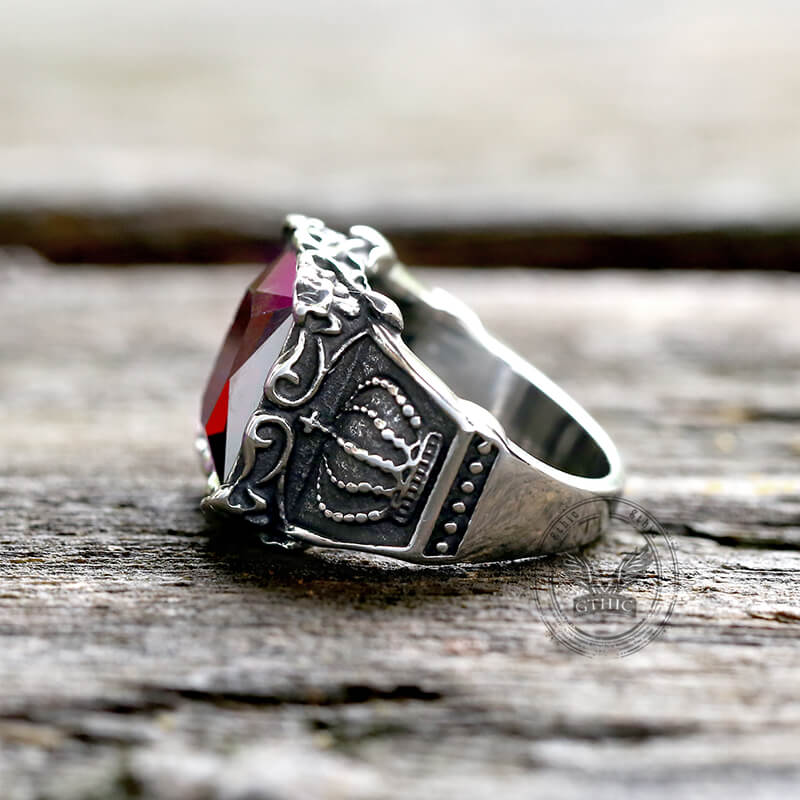 2477-gothic-crown-stainless-steel-cz-ring-17.jpg Gothic Crown Stainless Steel CZ Ring
