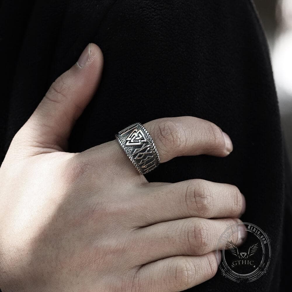 2555-odin-runes-valknut-316l-stainless-steel-viking-ring-2.jpg ODIN Runes Valknut 316L Stainless Steel Viking Ring