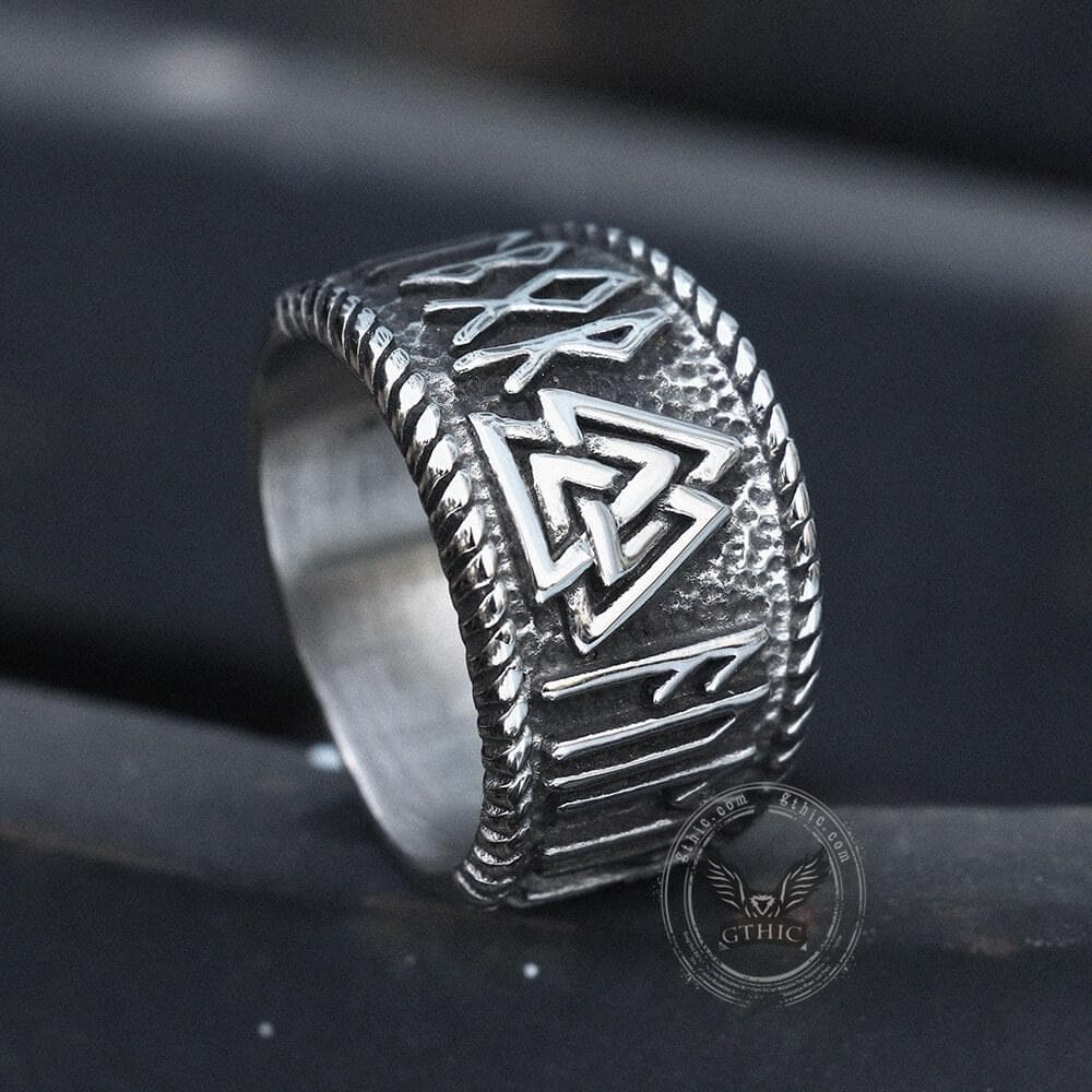 2555-odin-runes-valknut-316l-stainless-steel-viking-ring-4.jpg ODIN Runes Valknut 316L Stainless Steel Viking Ring