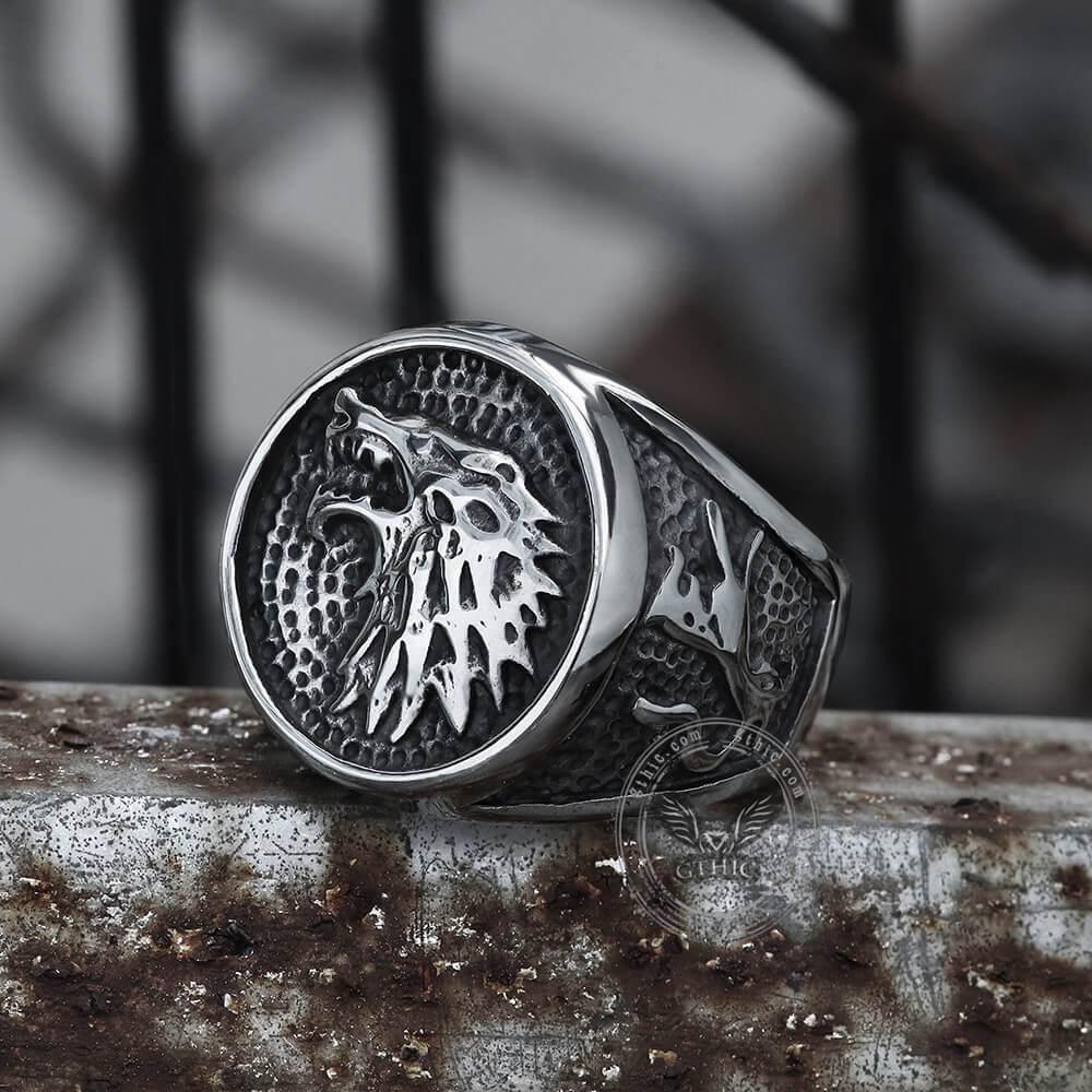 2573-growling-direwolf-stainless-steel-ring-3.jpg Growling Direwolf Stainless Steel Ring