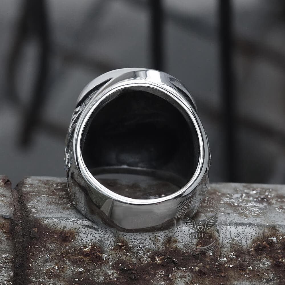 2573-growling-direwolf-stainless-steel-ring-7.jpg Growling Direwolf Stainless Steel Ring
