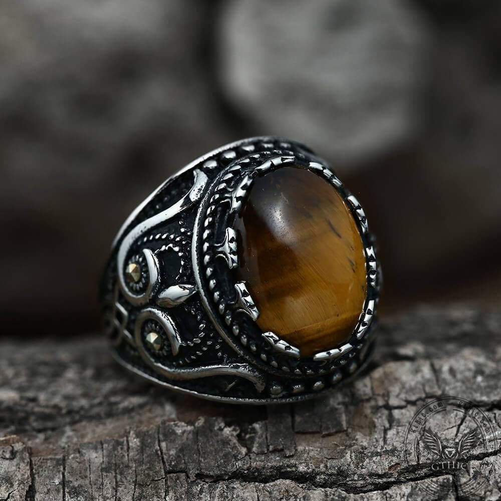2593-vintage-pattern-turquoise-tiger-eye-stainless-steel-ring-10.jpg Vintage Pattern Turquoise Tiger-Eye Stainless Steel Ring