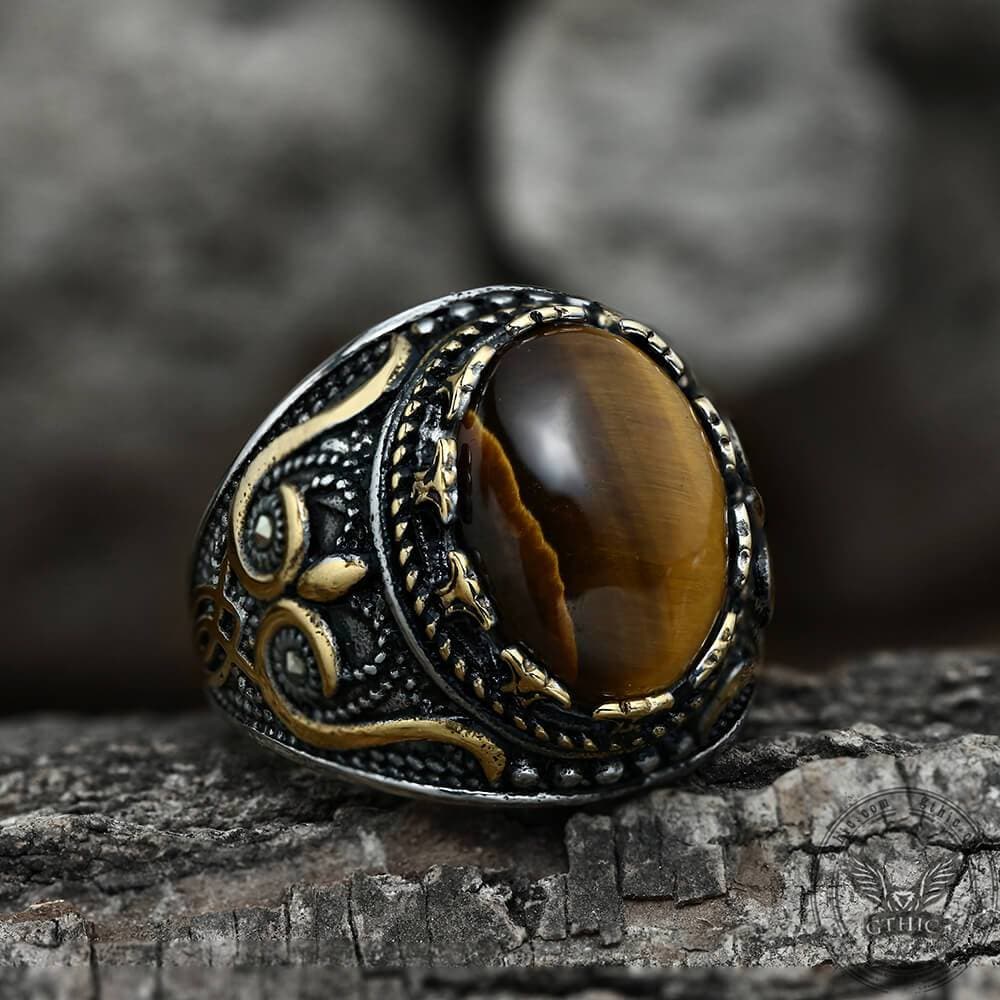 2593-vintage-pattern-turquoise-tiger-eye-stainless-steel-ring-12.jpg Vintage Pattern Turquoise Tiger-Eye Stainless Steel Ring