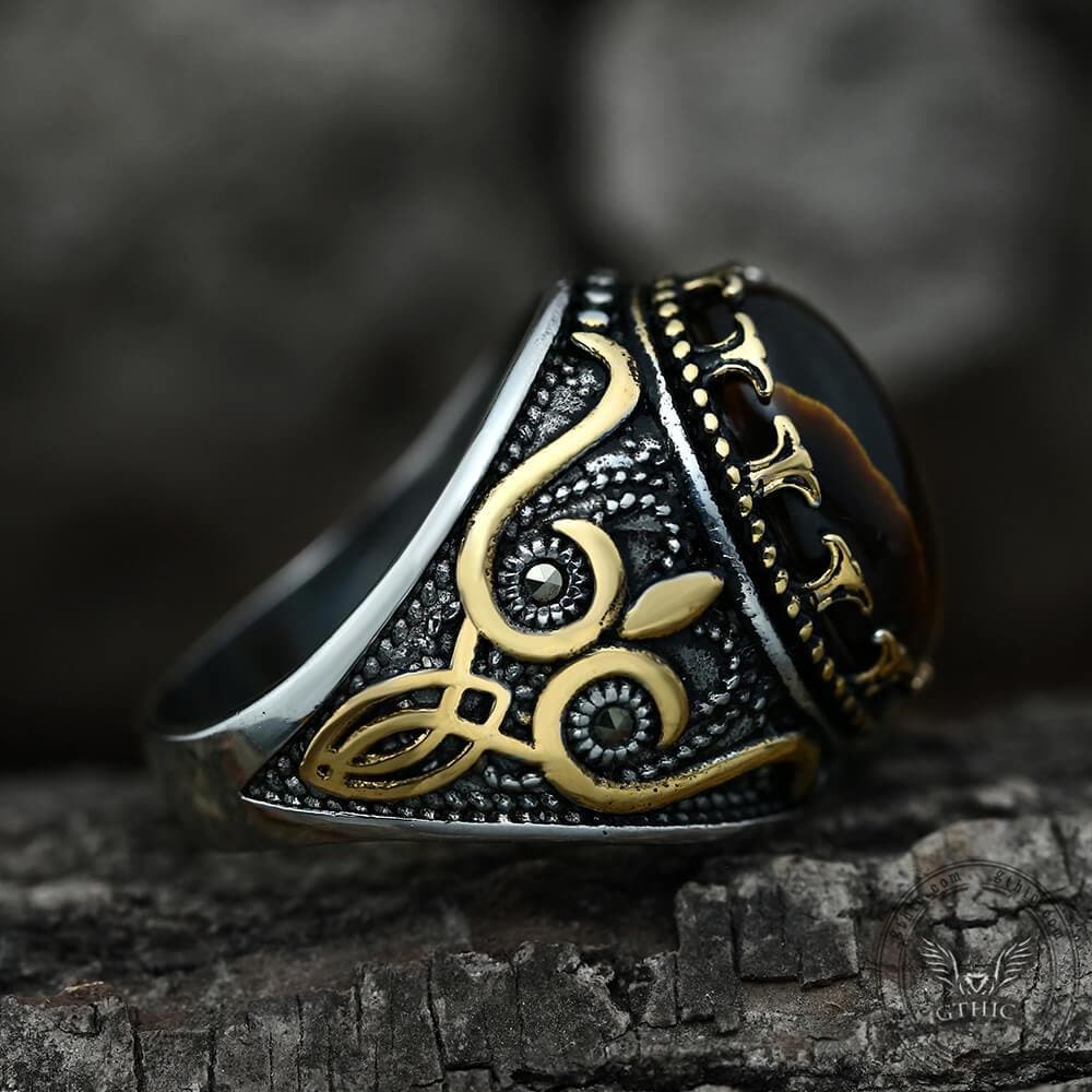 2593-vintage-pattern-turquoise-tiger-eye-stainless-steel-ring-13.jpg Vintage Pattern Turquoise Tiger-Eye Stainless Steel Ring
