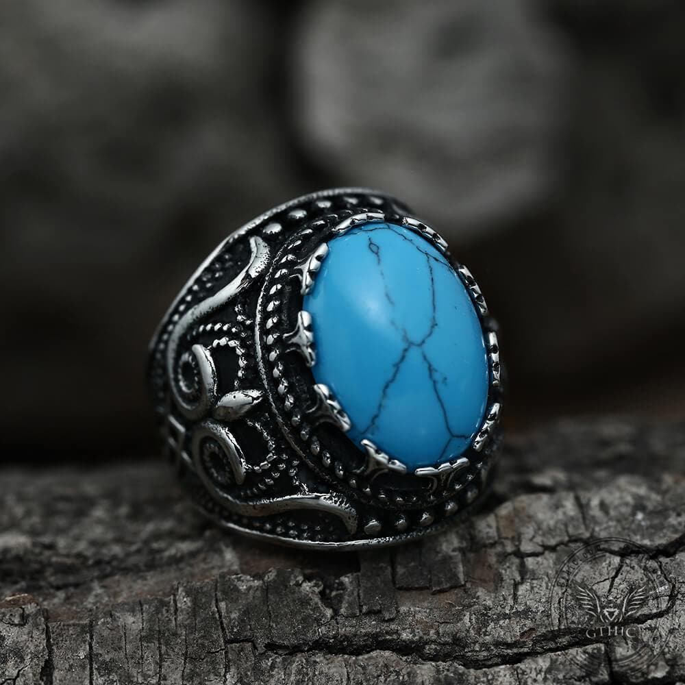 2593-vintage-pattern-turquoise-tiger-eye-stainless-steel-ring-6.jpg Vintage Pattern Turquoise Tiger-Eye Stainless Steel Ring
