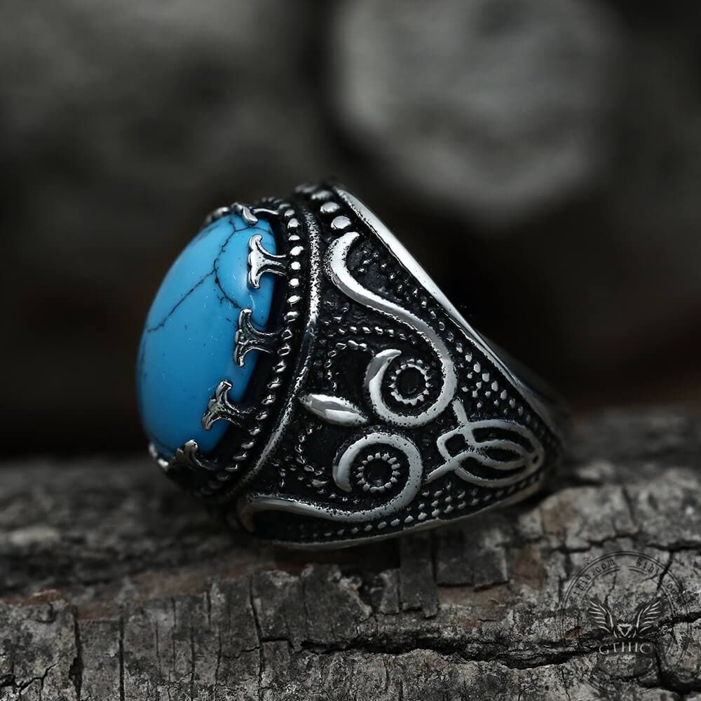 2593-vintage-pattern-turquoise-tiger-eye-stainless-steel-ring-7.jpg Vintage Pattern Turquoise Tiger-Eye Stainless Steel Ring