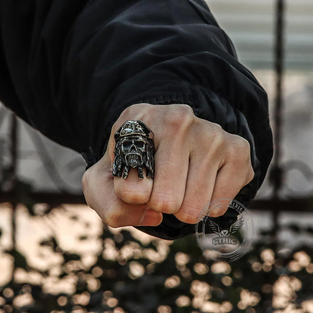 2746-pirate-captain-stainless-steel-skull-ring-2.webp Pirate Captain Stainless Steel Skull Ring