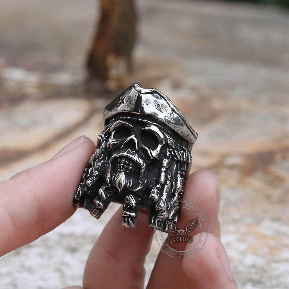 2746-pirate-captain-stainless-steel-skull-ring-3.jpg Pirate Captain Stainless Steel Skull Ring