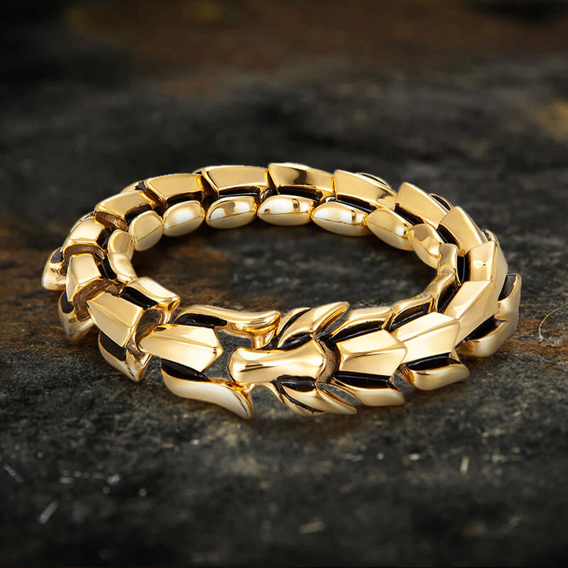 Vintage Dragon Scale Stainless Steel Bracelet