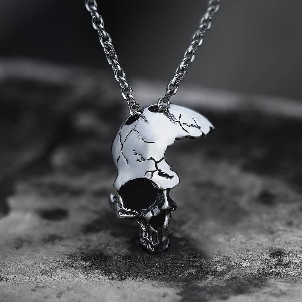 281-damaged-half-face-skull-necklace-1.jpg Damaged Half Face Skull Necklace