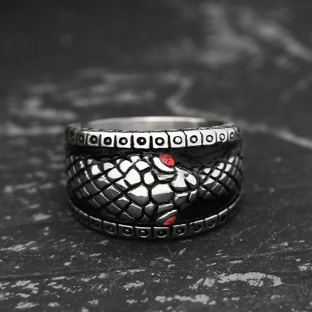 2891-ouroboros-stainless-steel-mythology-ring-1.webp Ouroboros Stainless Steel Mythology Ring