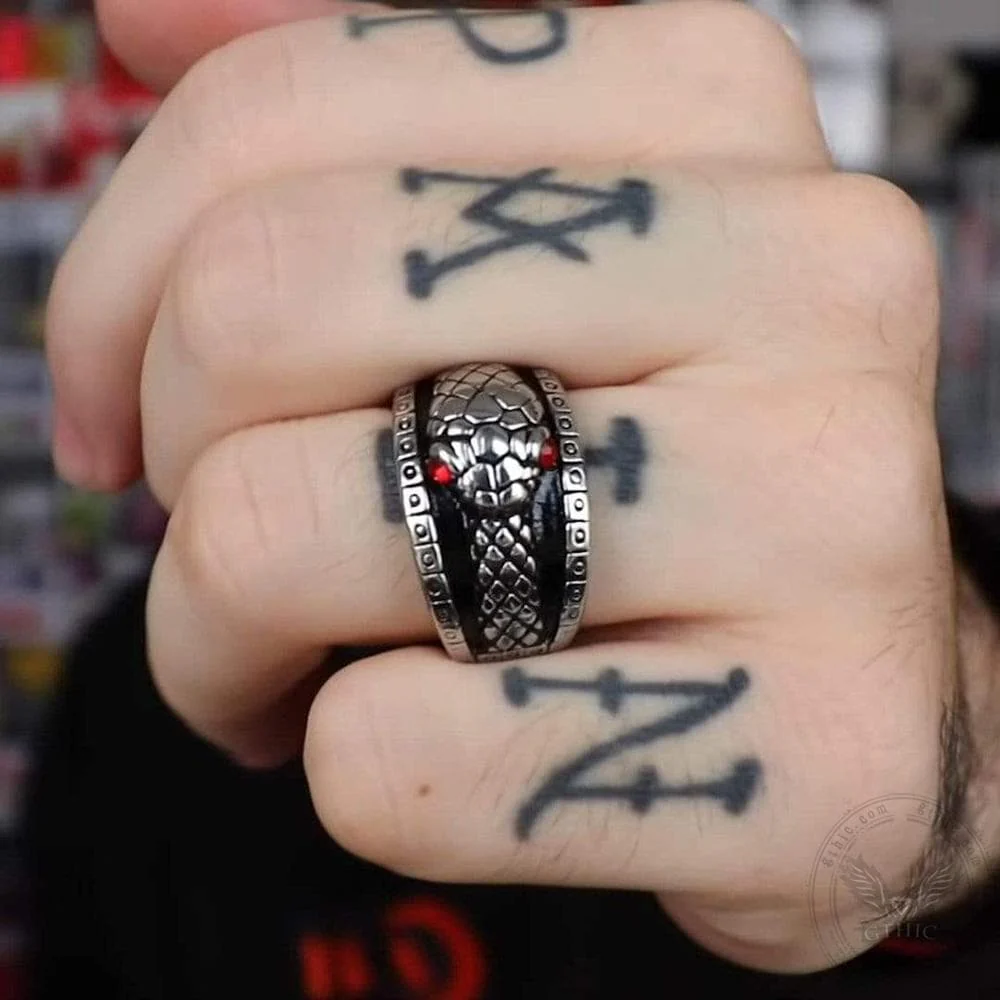 2891-ouroboros-stainless-steel-mythology-ring-2.webp Ouroboros Stainless Steel Mythology Ring