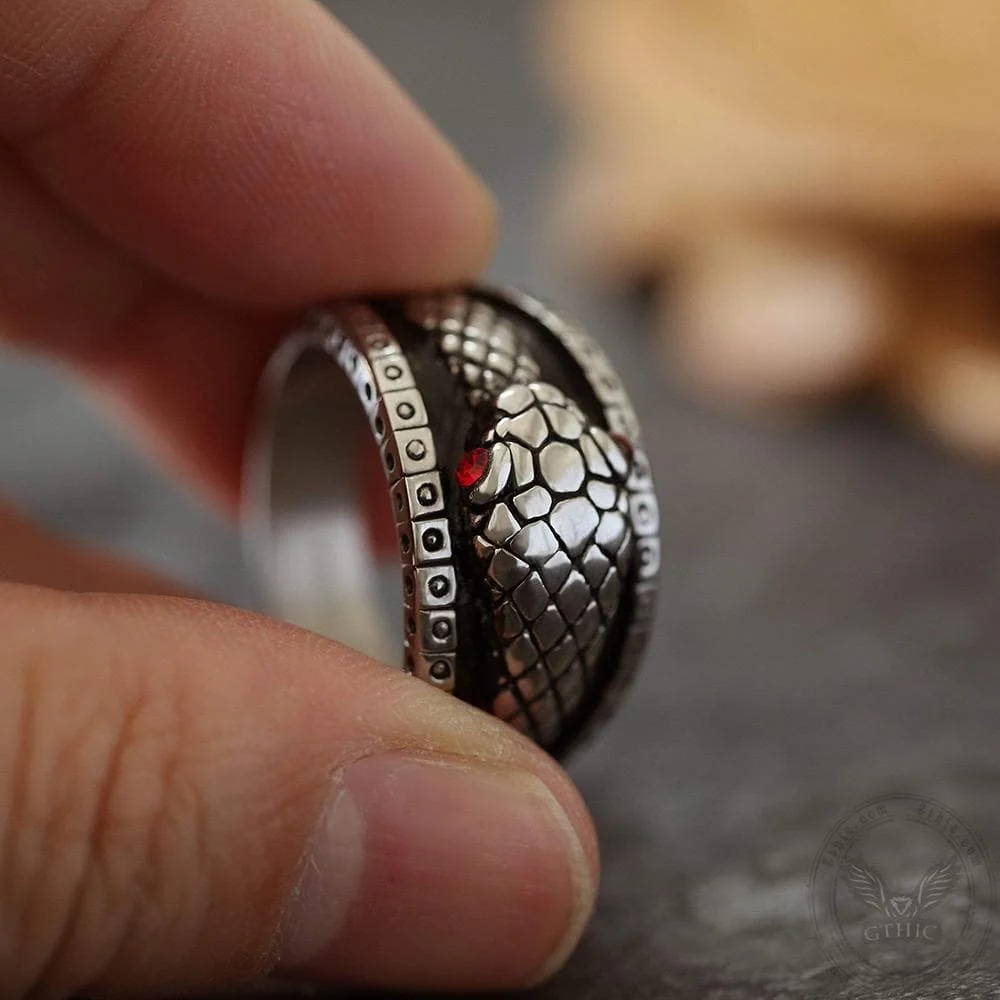 2891-ouroboros-stainless-steel-mythology-ring-3.webp Ouroboros Stainless Steel Mythology Ring