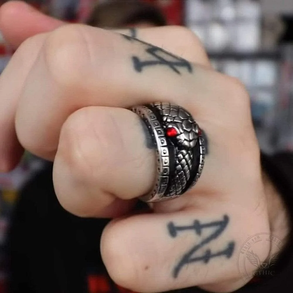 2891-ouroboros-stainless-steel-mythology-ring-4.webp Ouroboros Stainless Steel Mythology Ring