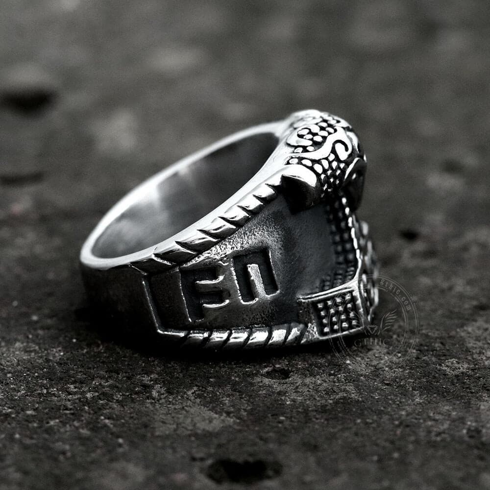 Thor's Hammer Rune Stainless Steel Viking Ring