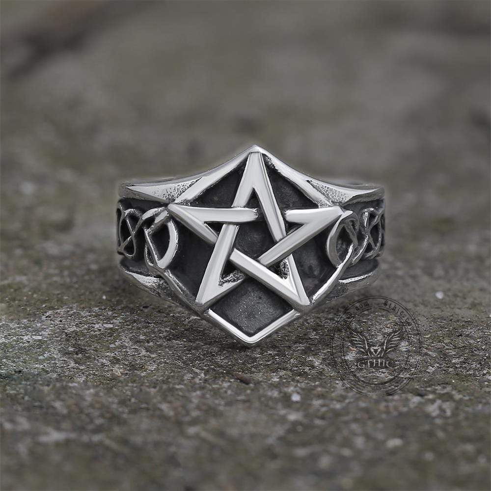 GTHIC Pentagram Stainless Steel Ring