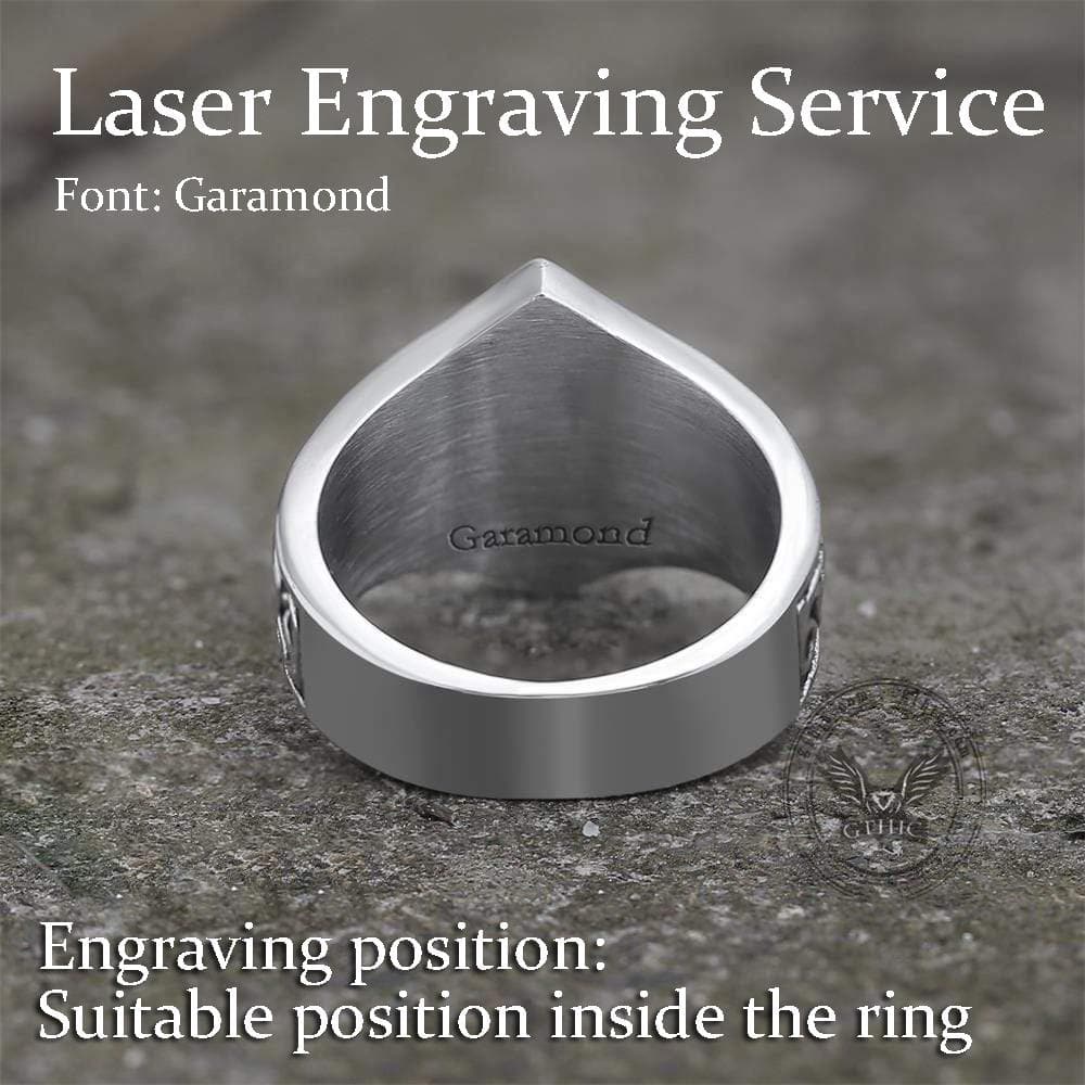 GTHIC Pentagram Stainless Steel Ring