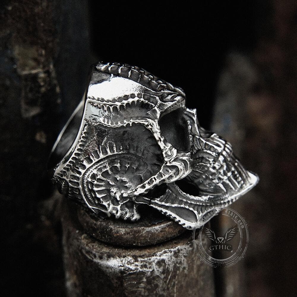 GTHIC Steampunk Stainless Steel Skull Ring