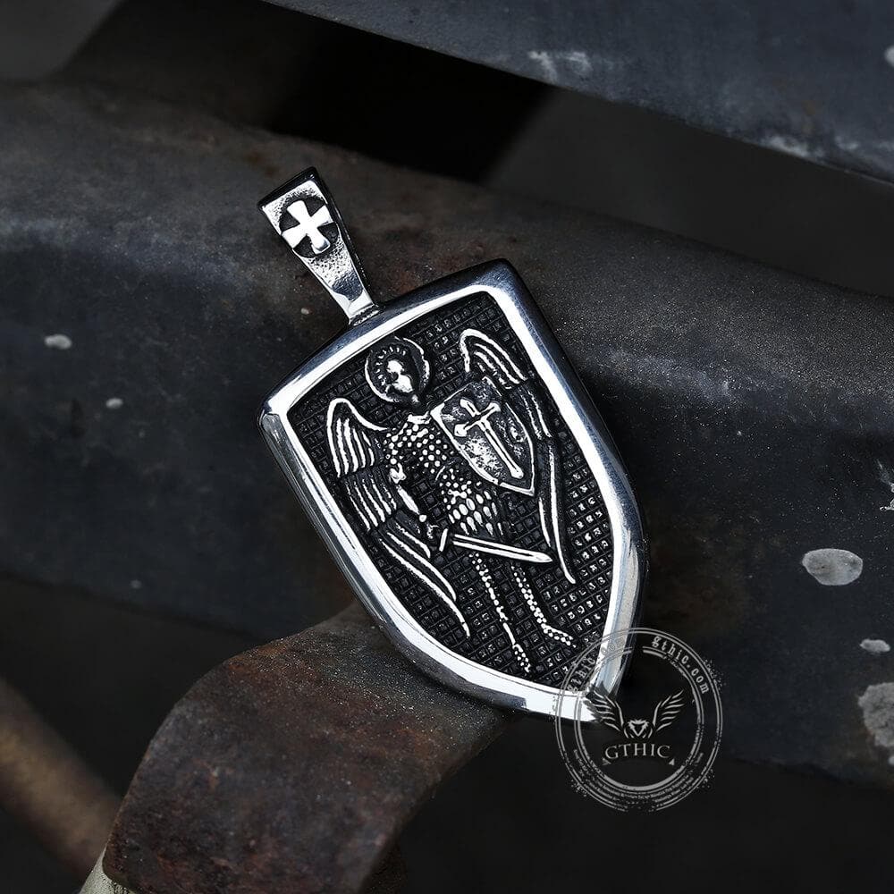 3184-archangel-saint-michael-shield-stainless-steel-pendant-3.jpg Archangel Saint Michael Shield Stainless Steel Pendant