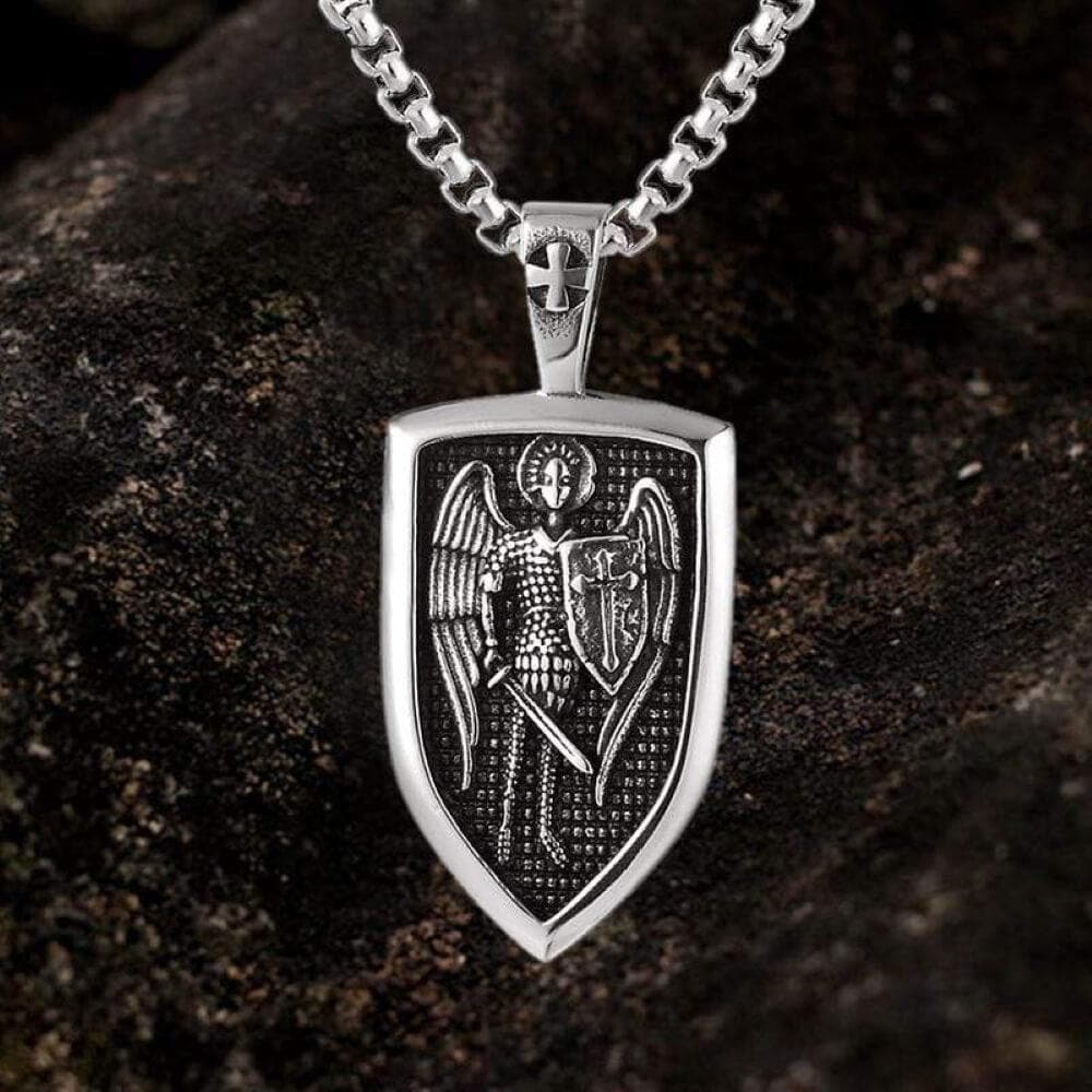 3184-archangel-saint-michael-shield-stainless-steel-pendant-6.jpg Archangel Saint Michael Shield Stainless Steel Pendant