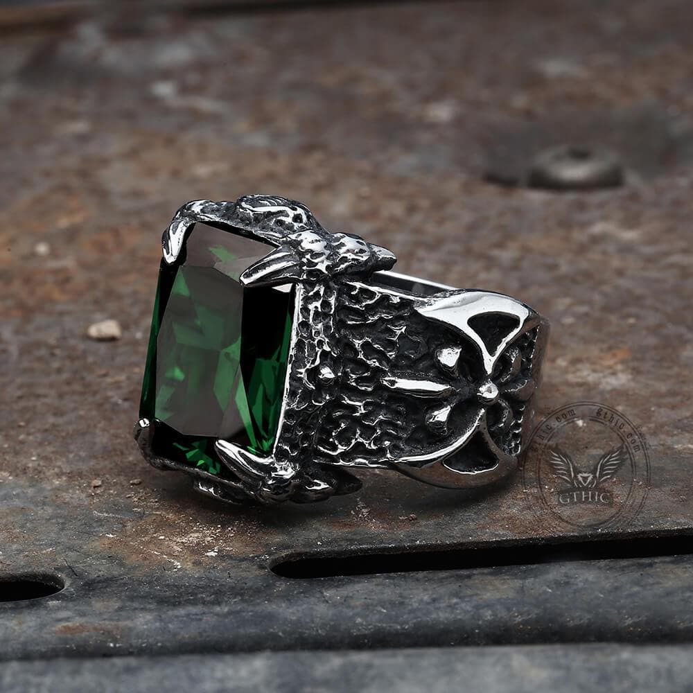 3309-classic-claw-stainless-steel-cz-ring-1.jpg Classic Claw Stainless Steel CZ Ring