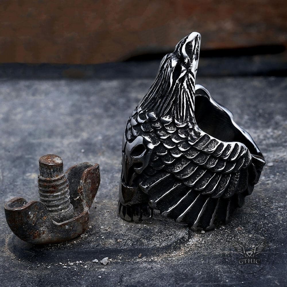3348-crow-316l-stainless-steel-beast-ring-4.jpg Crow 316L Stainless Steel Beast Ring
