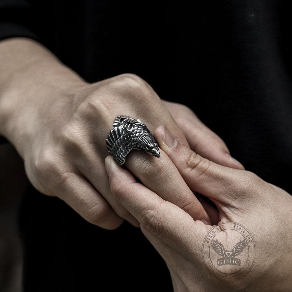 3348-crow-316l-stainless-steel-beast-ring-6.jpg Crow 316L Stainless Steel Beast Ring
