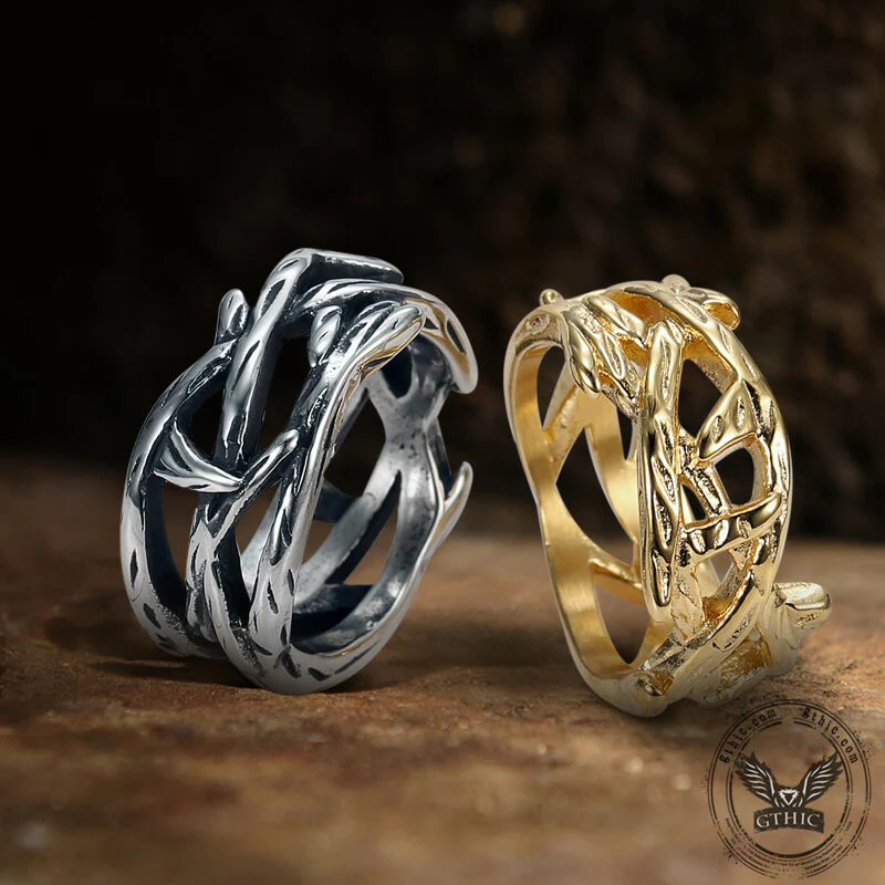 Thistles and Thorns Stainless Steel Ring